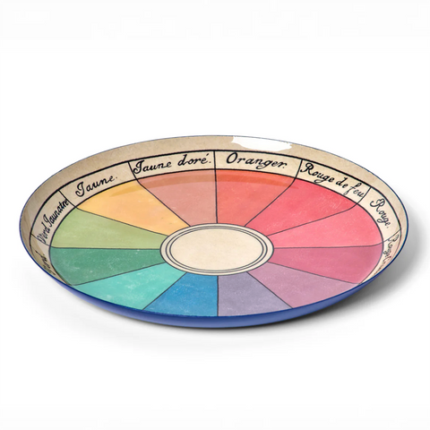 Enamel Tray 'Cercle Chromatique' Round by Roomytown UK