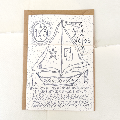 Le Voyage Greetings Card by Jessie Chorley