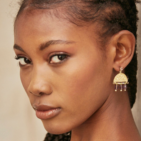 Mauve 'Octa' Earrings by NKN Nekane
