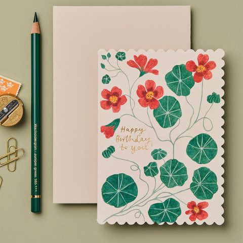 Greeting Card 'Nasturtium Happy Birthday To You!' by Wanderlust
