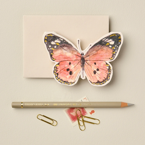 'Orange Butterfly' Mini Greeting Card by Wanderlust