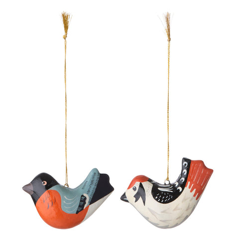 Papier Mâché 'Avi Mix' Bird 6.5cm SINGLE by Bungalow of Denmark