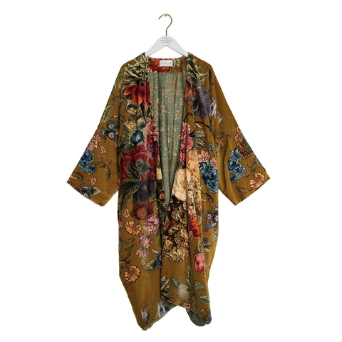 Velvet 'Primula Gold' Grande Kimono by One Hundred Stars