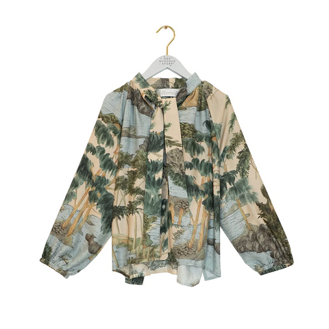 Pussy Bow 'Rivers and Trees Natural' Blouse by One Hundred Stars
