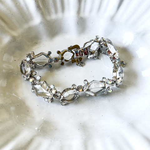 Pointed Pear and Diamond Cut Crystal Bracelet