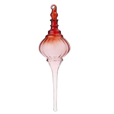 Red Glass Icicle Dome Decoration.