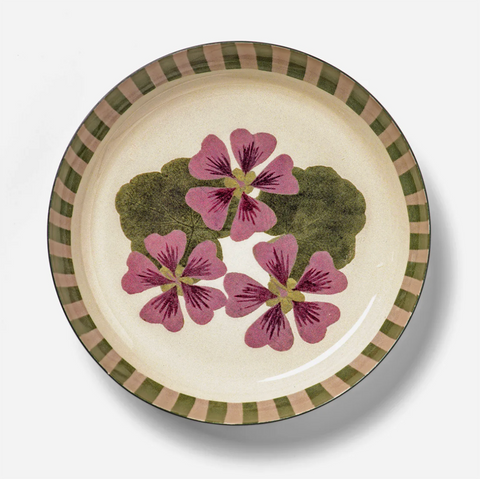 Enamel Tray 'Geranium' Round by Roomytown UK