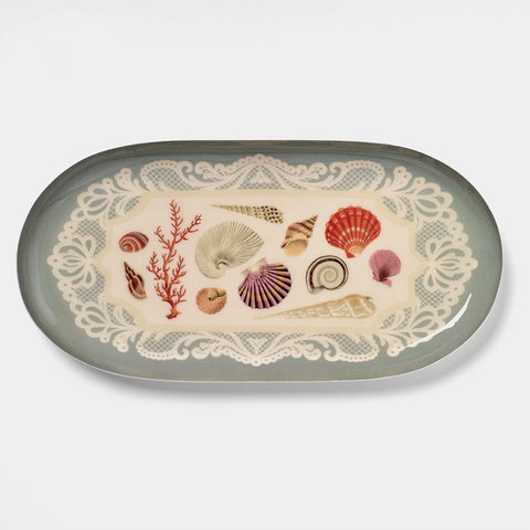 Enamel Tray 'Specimens of the Sea' Oval by Roomytown UK