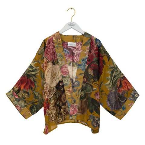 Short 'Primula Gold' Kimono Jacket by One Hundred Stars