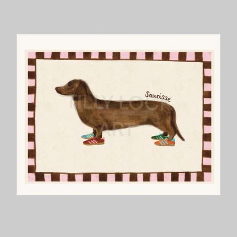 Sausage Dog Print by Tilly Lock Art