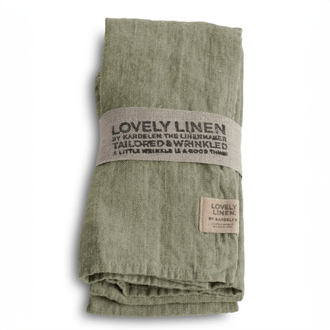 Linen 'Avocado' Napkins Set of Three by Lovely Linen