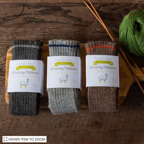 Alpaca 'Fingerless Stretchy Mittens' by Samantha Holmes Alpaca