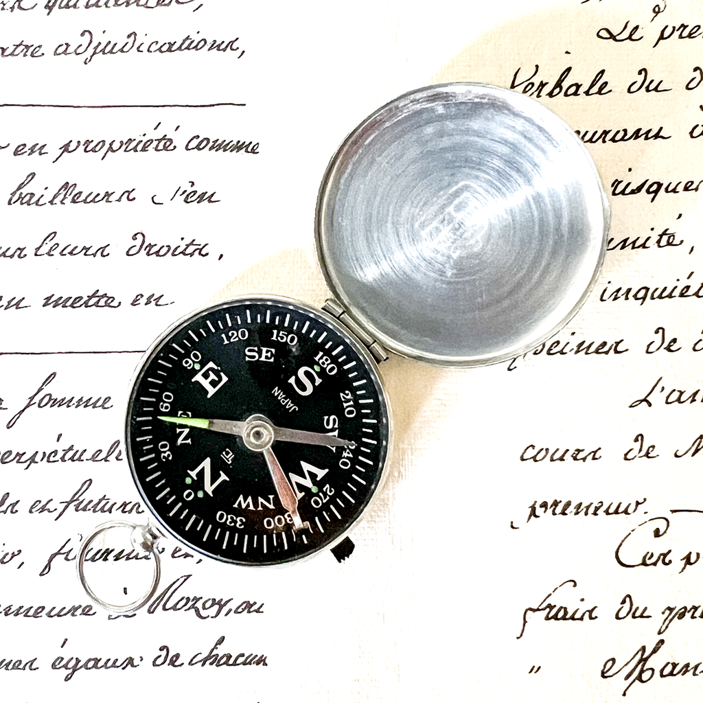 Silver Pocket Compass.