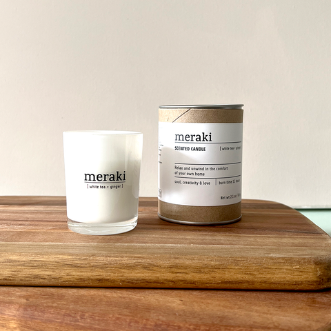 Meraki White Tea & Ginger Candle.