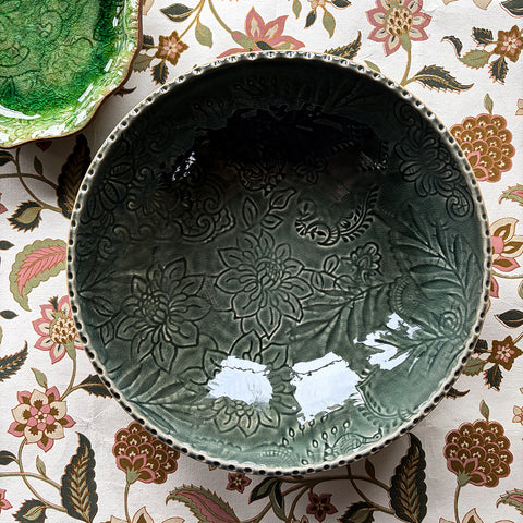 Arabesque 'Deep Dinner Plate' Bowl crackle glazed in 'Dusk' by Sthal of Sweden