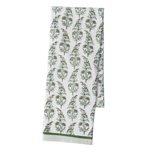 Tablecloth 'Calla Ivy' Hand Block Printed Cotton by Bungalow of Denmark