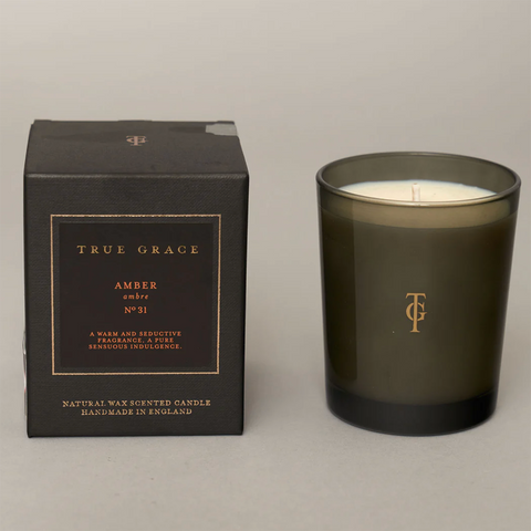 Natural Wax 'Amber No 31' Scented Candle in Black Box by True Grace
