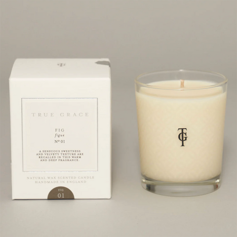 Natural Wax 'Fig No 1' Scented Candle in White Box by True Grace