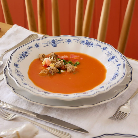 Soup or Pasta Plate 'Vila' Blue and White by Costa Nova