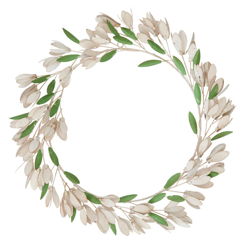 Wreath 'Snowdrop Off White' 46cm by Bungalow of Denmark