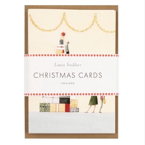 Christmas Cards 'Wreath Present' Ten Pack by Laura Stoddart