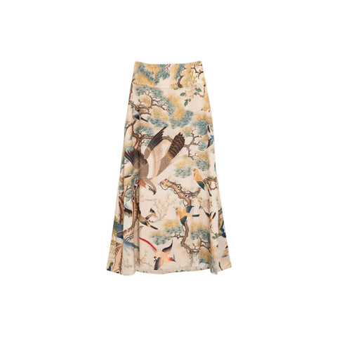 A-Line 'Hummingbird Nude' Maxi Skirt by One Hundred Stars - Curated Living