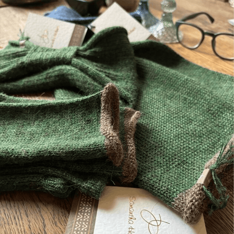 Alpaca 'Long Mittens' Forest Green by Samantha Holmes Alpaca - Curated Living