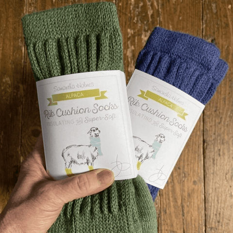 Alpaca 'Rib Cushion Socks' Large by Samantha Holmes Alpaca - Curated Living