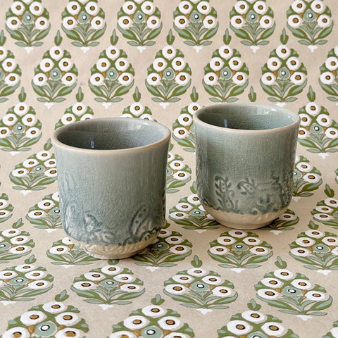 Arabesque 'Espresso Cup' crackle glazed in 'Antique' by Sthal of Sweden - Curated Living