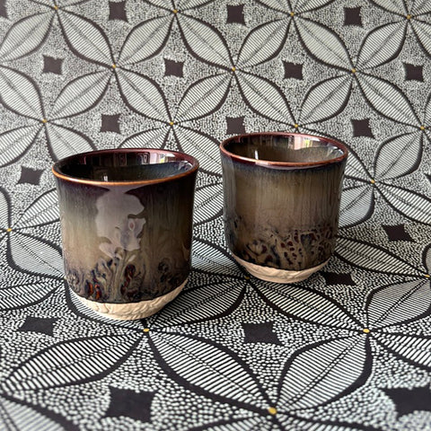 Arabesque 'Espresso Cup' crackle glazed in 'Fig' by Sthal of Sweden - Curated Living