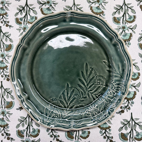 Arabesque Large 'Dinner Plate' crackle glazed in 'Dusk' by Sthal of Sweden - Curated Living