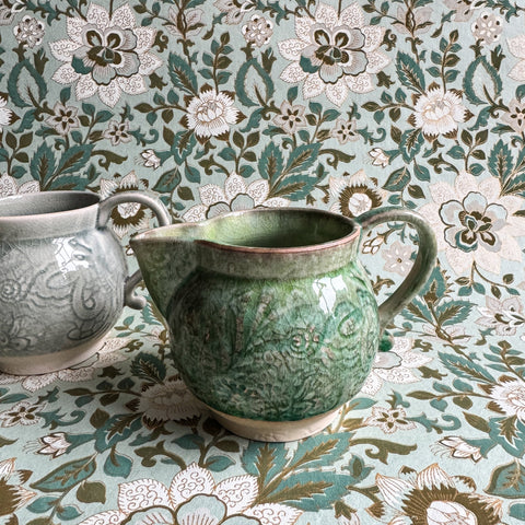 Arabesque 'Milk or Cream Jug' crackle glazed in 'Seaweed' by Sthal of Sweden - Curated Living