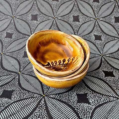 Arabesque 'Small Dip Bowl' crackle glazed in 'Pineapple' by Sthal of Sweden - Curated Living