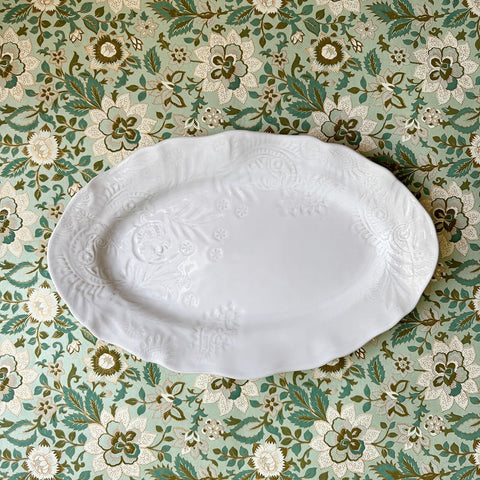Arabesque 'Small Oval Dish' crackle glazed in 'White' by Sthal of Sweden - Curated Living