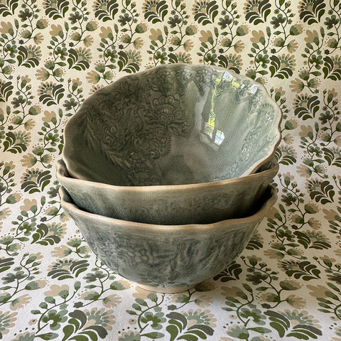 Arabesque 'Small Soup Bowl' crackle glazed in 'Antique' by Sthal of Sweden - Curated Living