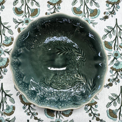 Arabesque 'Small Soup Bowl' crackle glazed in 'Dusk' by Sthal of Sweden - Curated Living