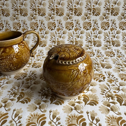 Arabesque 'Sugar Bowl' crackle glazed in 'Pineapple' By Sthal of Sweden - Curated Living
