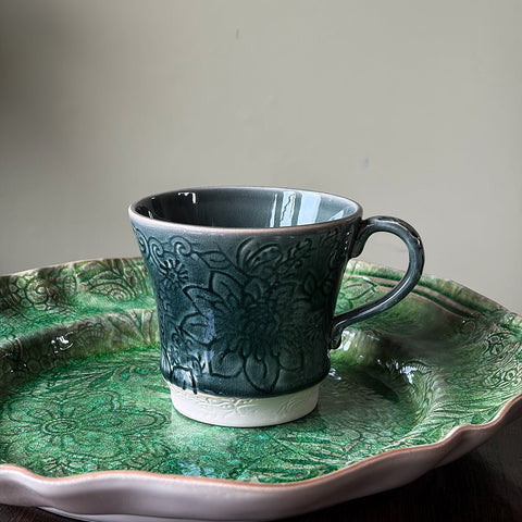 Arabesque 'Tea Mug' crackle glazed in 'Dusk' by Sthal of Sweden - Curated Living