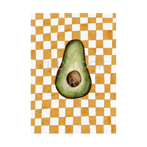Avocado - Orange Print by Tilly Lock Art - Curated Living