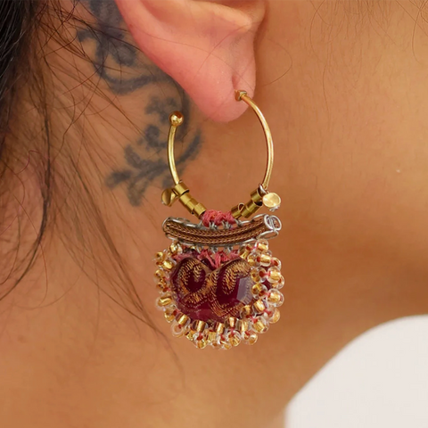 'Plum Wine Set - Frostbloom Earrings' by Ayala Bar