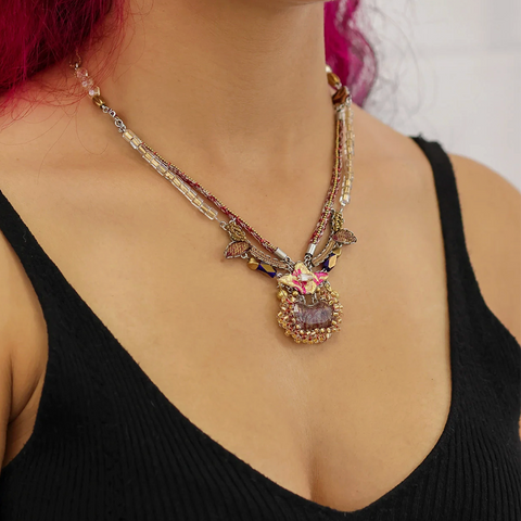 'Plum Wine Set - Hakubai Necklace' by Ayala Bar