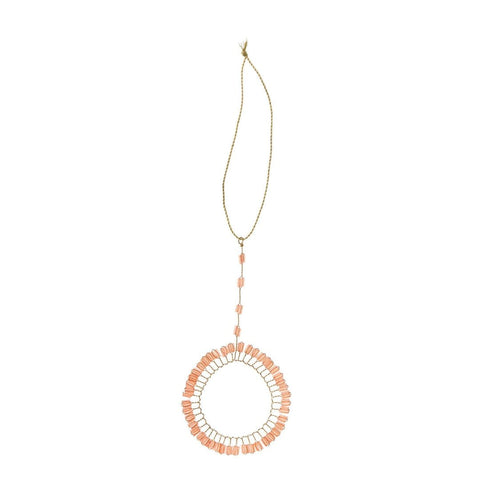 Beaded Ornament Hoop 'Mio Coral' 6cm by Bungalow of Denmark - Curated Living