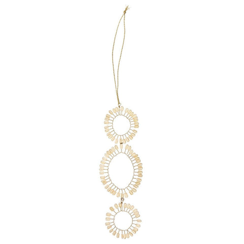 Beaded Ornament Hoops 'Mio Champagne' 14cm by Bungalow of Denmark - Curated Living