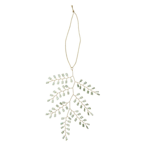 Beaded Ornament Twig 'Mio Jade' 14cm by Bungalow of Denmark - Curated Living