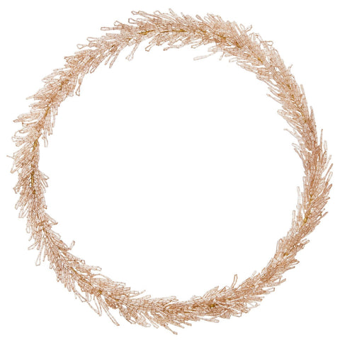 Beaded Wreath 'Mio Champagne' 36cm by Bungalow of Denmark - Curated Living