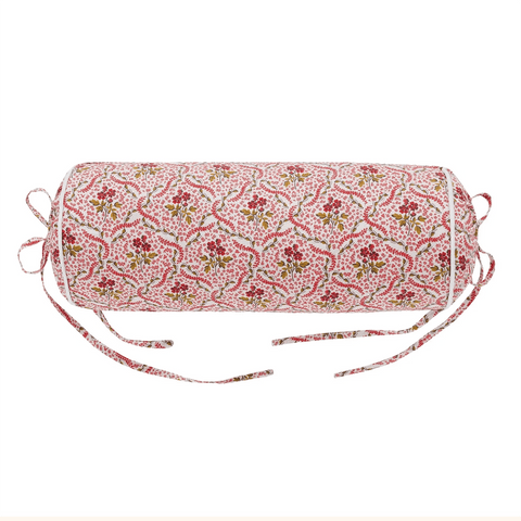 Bolster Cushion 'Rosalie Vine Pink' by Projekti Tyyny - Curated Living