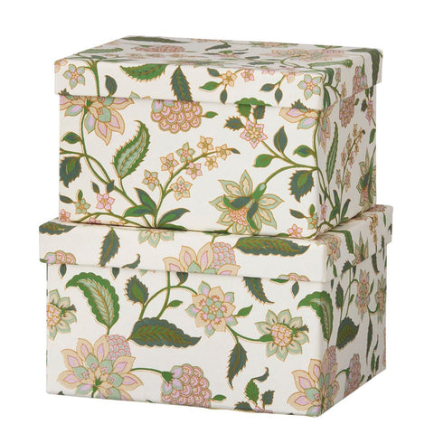 Brick Duo 'Divya Parrot' Set of Two Stacking Boxes by Bungalow of Denmark - Curated Living