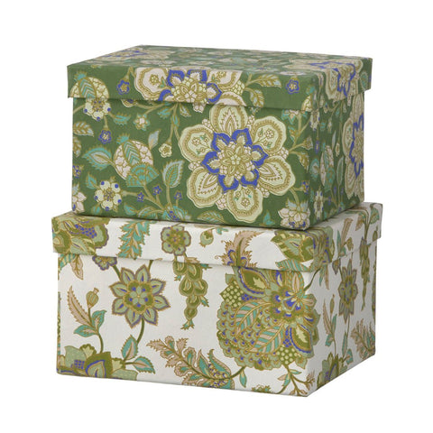 Brick Duo 'Yamini Moss' Set of Two Stacking Boxes by Bungalow of Denmark - Curated Living
