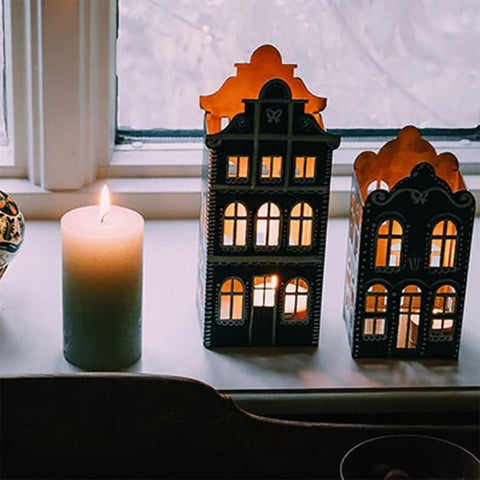 Candle Holder 'Gingerbread House Forest' 24cm by Bungalow of Denmark - Curated Living