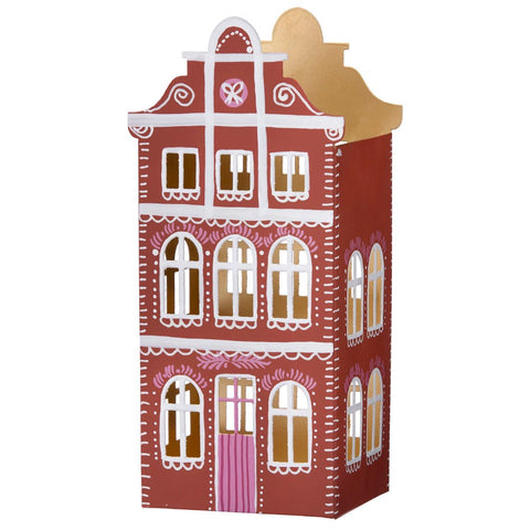 Candle Holder 'Gingerbread House Scarlett' 24cm by Bungalow of Denmark - Curated Living